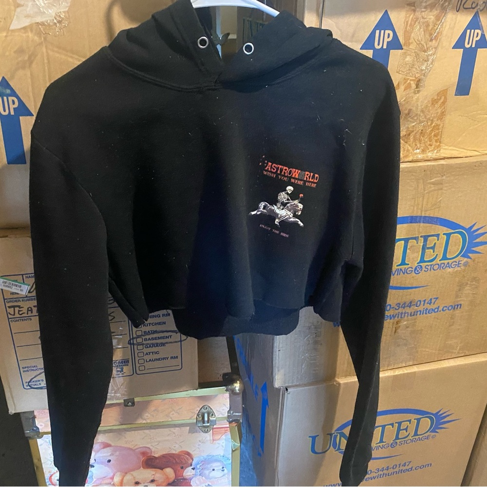 Astro world crop top hoodie